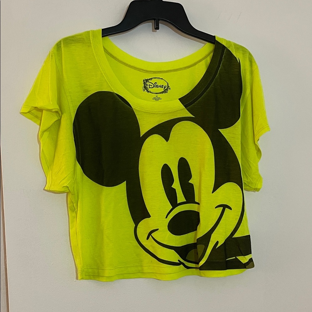 Disney Mickey Mouse Neon Green Kids T-Shirt